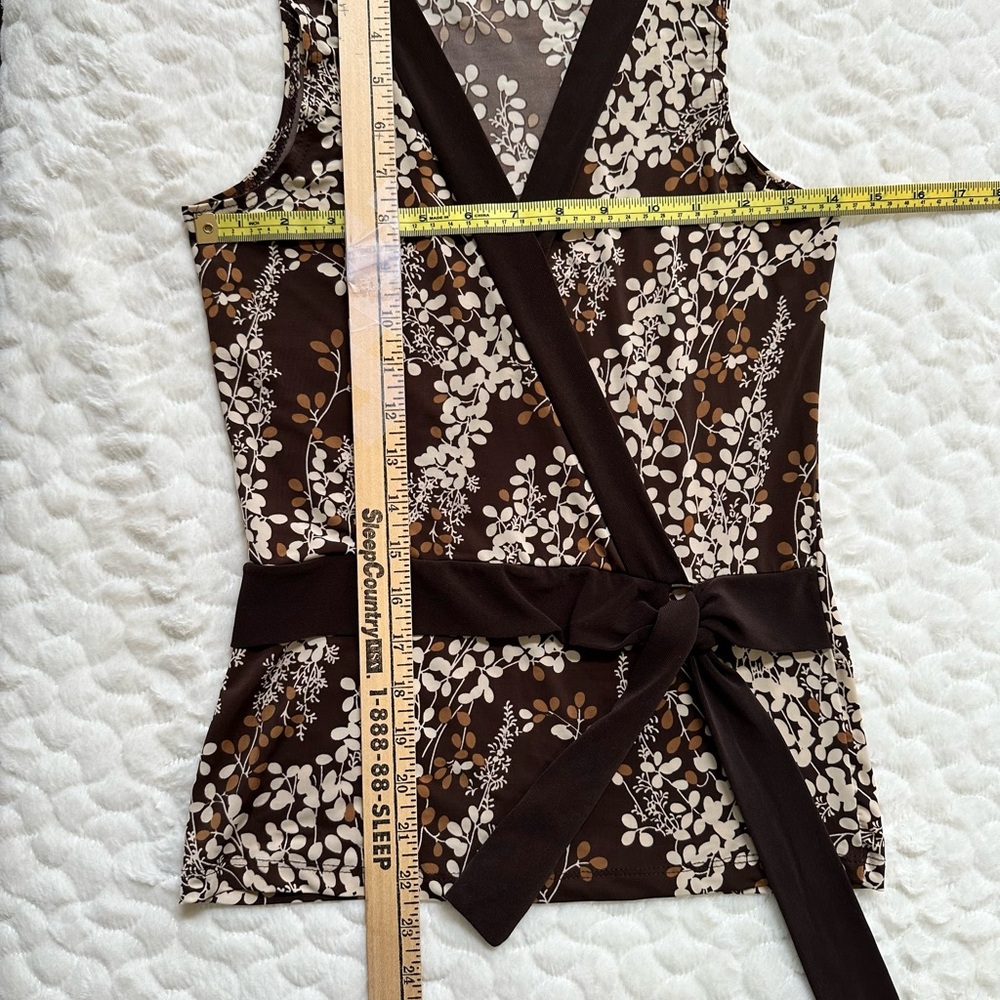 Floral Brown Wrap Top